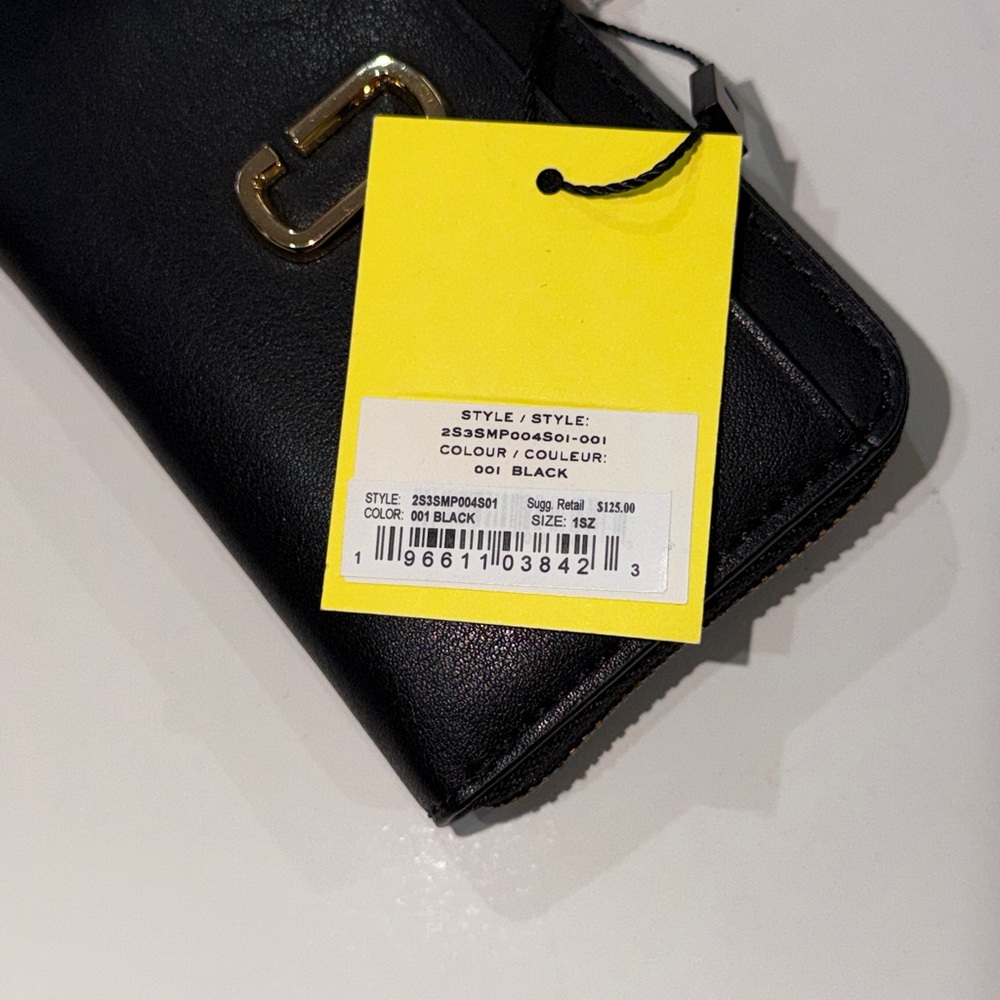‼️NEW Marc Jacobs Multi The J Marc Zipper Black Leather Wallet - Picture 5 of 9